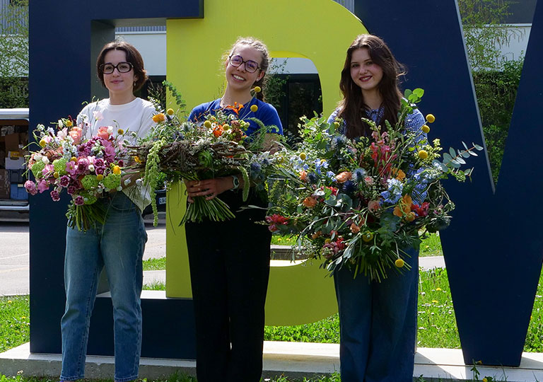 3 lauréates du concours MAF Fleuriste à l'EDM