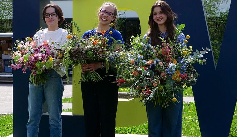 3 lauréates du concours MAF Fleuriste à l'EDM